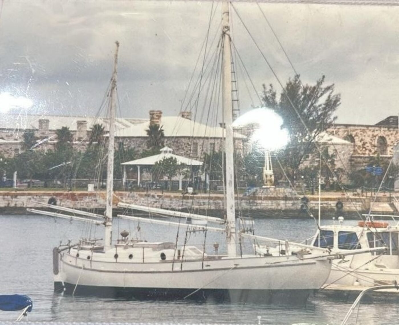 Cherub at dock in Bermuda in her early years